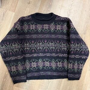 Women’s Vintage Eddie Bauer Patterned Rollneck Crewneck 80% Wool Sweater